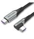 Vention Cable USB-C 2.0 a USB-C 2.0 5A 100W - 0.5m - Trenzado - Acodado - Color Gris
