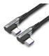Vention Cable USB-C 2.0 a USB-C 2.0 5A 100W - 0.5m - Trenzado - Acodado en los Dos Extemos - Color Gris