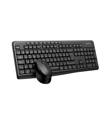 Coolbox COO-KTR-03W Pack de Teclado USB Inalambrico - Multimedia + Raton Optico USB Inalambrico 4 Botones