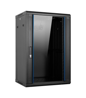 Aiten Data AI6618 Armario Mural 18U Fondo 600 - Puerta de Cristal - Cerradura de Seguridad - Incluye Bandeja Fija y Ventilador..