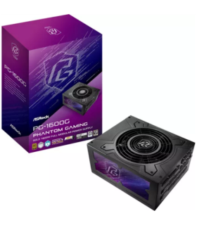 FUENTE ALIMENTACION ASROCK PG-1600G,PSU,1600W,80 PLUS GOLD,135MM,MODULAR,PCI-E 5.1 (12+4pin)x2,PCI-E (6+2 pin)x8,SATA (5 pin)x12