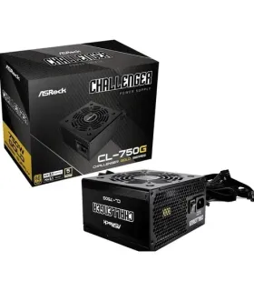FUENTE ALIMENTACION ASROCK CL-750G,PSU,750W,80 PLUS GOLD,120MM,ACTIVE PFC,PCI-E 5.1 (12+4pin)x1,PCI-E (6+2 pin)x4,SATA (5 pin)x4