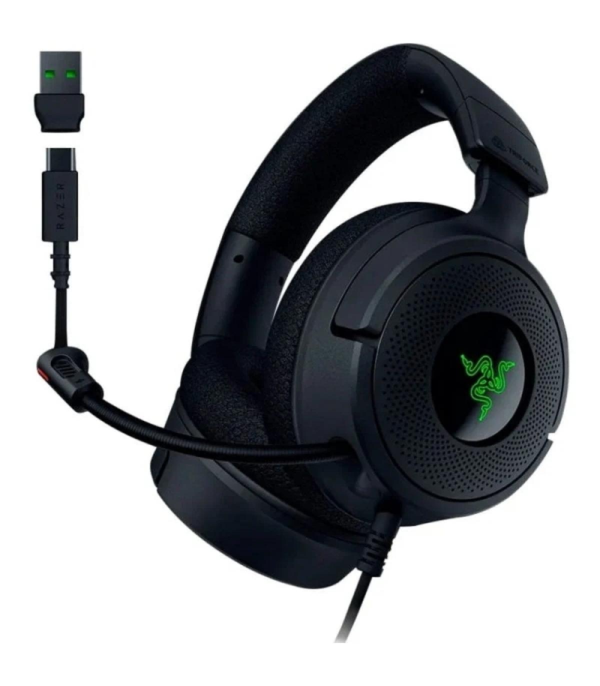 Razer Kraken V4 X Auriculares Gaming - Microfono Plegable Cardioide Razer HyperClear - Sonido 7.1 - Multiplataforma - Conexion..