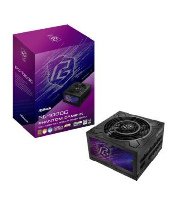 FUENTE ALIMENTACION ASROCK PG-1000G,PSU,1000W,80 PLUS GOLD/A,135MM,MODULAR,PCI-E 5.1 (12+4pin)x1,PCI-E (6+2 pin)x3,SATA (5 pin)x