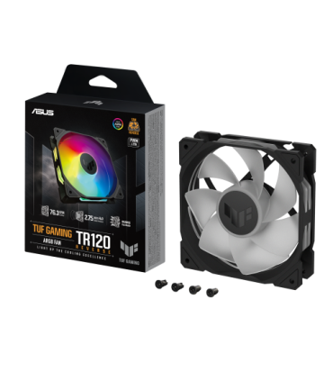 ASUS TUF Gaming TR120 ARGB Reverse Fan - Single Pack Carcasa del ordenador Ventilador 12 cm Negro