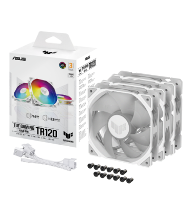 ASUS TUF GAMING TR120 ARGB 3IN1 White Carcasa del ordenador Refrigerador de aire 12 cm Blanco
