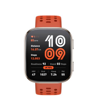 Amazfit Bip 6 Red 5 cm (1.97") AMOLED Digital 390 x 450 Pixeles Pantalla táctil Plata GPS (satélite