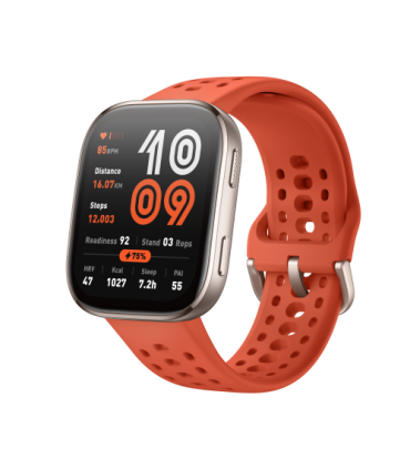 Amazfit Bip 6 Red 5 cm (1.97") AMOLED Digital 390 x 450 Pixeles Pantalla táctil Plata GPS (satélite