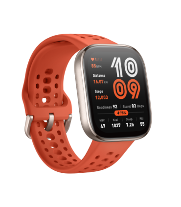 Amazfit Bip 6 Red 5 cm (1.97") AMOLED Digital 390 x 450 Pixeles Pantalla táctil Plata GPS (satélite