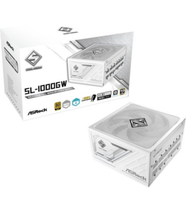 FUENTE ALIMENTACION ASROCK SL-1000GW,PSU,1000W,80 PLUS GOLD,135MM,MODULAR,PCI-E 5.1 (12+4pin)x1,PCI-E (6+2 pin)x3,SATA (5 pin)x9