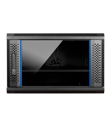 Aiten Data AI6406 Armario Mural 6U Fondo 450 - Puerta de Cristal - Cerradura de Seguridad - Incluye Bandeja Fija y Ventilador 12