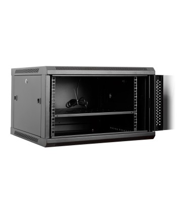 Aiten Data AI6406 Armario Mural 6U Fondo 450 - Puerta de Cristal - Cerradura de Seguridad - Incluye Bandeja Fija y Ventilador 12