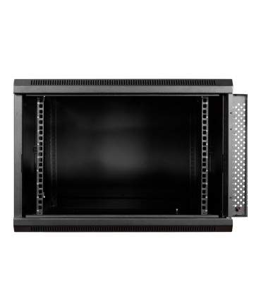 Aiten Data AI6409S Armario Mural 9U Fondo 450 - Puerta de Cristal - Cerradura de Seguridad - sin Accesorios - Color Negro