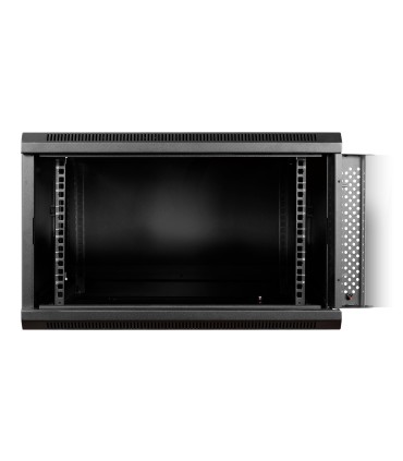 Aiten Data AI6606S Armario Mural 6U Fondo 600 - Puerta de Cristal - Cerradura de Seguridad - sin Accesorios - Color Negro