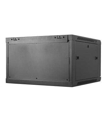 Aiten Data AI6606S Armario Mural 6U Fondo 600 - Puerta de Cristal - Cerradura de Seguridad - sin Accesorios - Color Negro