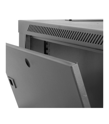 Aiten Data AI6606S Armario Mural 6U Fondo 600 - Puerta de Cristal - Cerradura de Seguridad - sin Accesorios - Color Negro