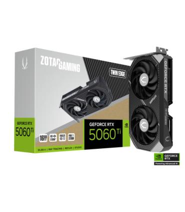 VGA ZOTAC RTX 5060 TI 16GB TWIN EDGE,NV,RTX5060TI,16GB,GDDR7,128BIT,1HDMI+3DP,2 VENTILADORES (ZT-B50620E-10M
