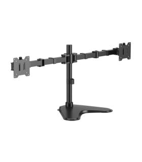 Aisens Soporte de Mesa Eco con Peana Giratorio e Inclinable para Monitor/TV 20Kg (3 Pivotes - 2 Brazos) de 17-35" - Color Negro