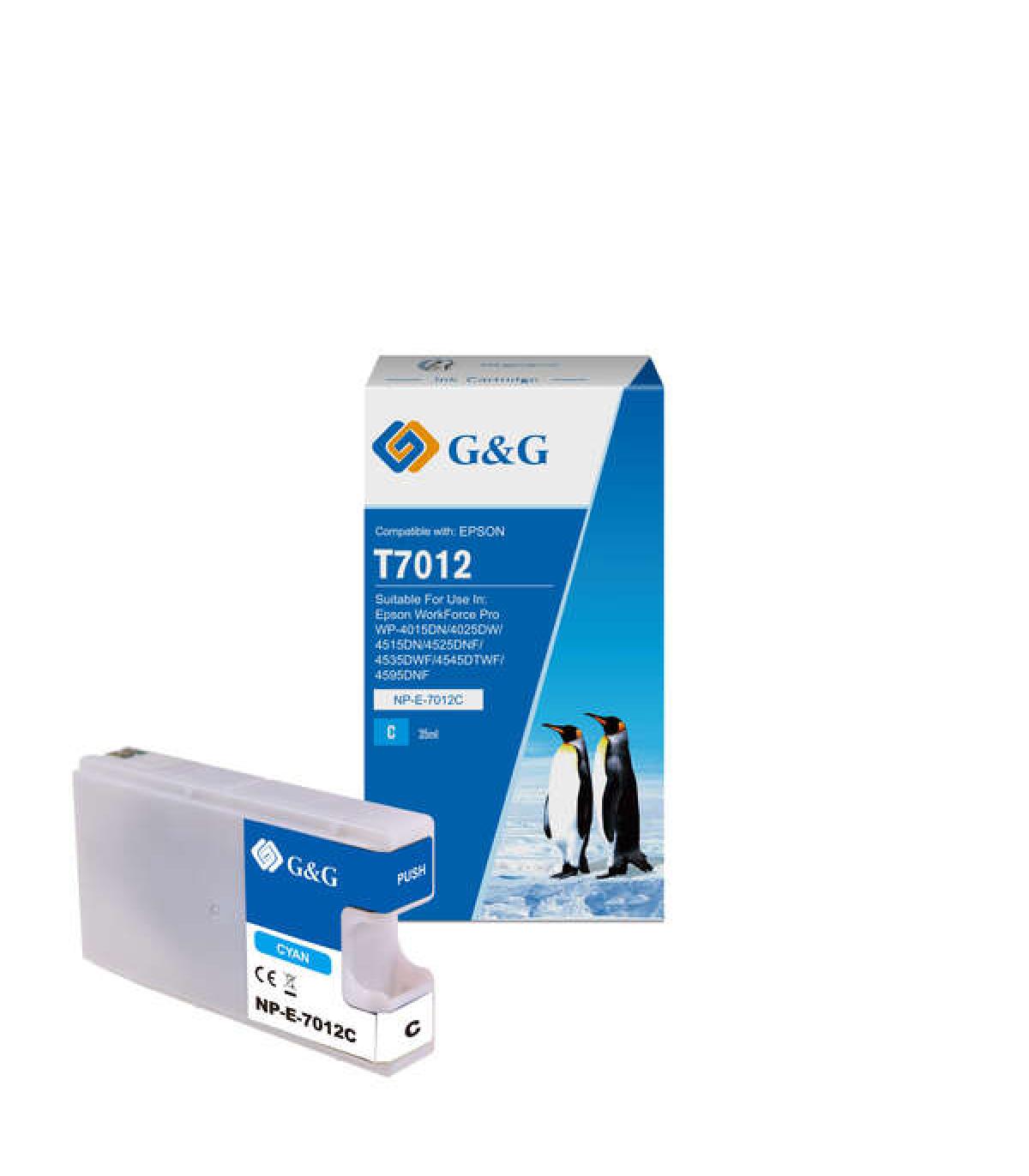 G&G Epson T7012 Cyan Cartucho de Tinta Generico - Reemplaza C13T70124010