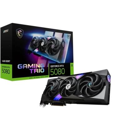 MSI GeForce RTX 5080 Gaming Trio OC Tarjeta Grafica 16GB GDDR7 Reflex 2 RTX AI DLSS4