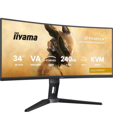 MONITOR IIYAMA G-MASTER GCB3486WQSCP-B1, 34", 1500R, 240HZ, USB-C (95W), KVM, LAN, 500CD