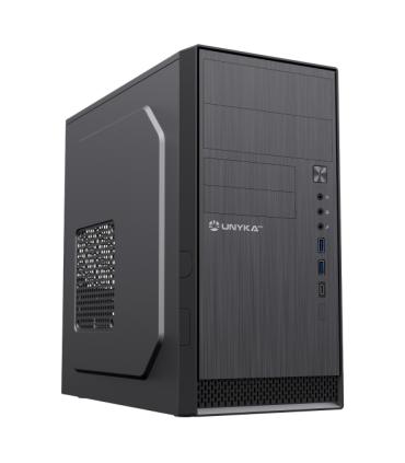 Unykach Aero C12 V2 Caja Torre MicroATX - Tamaño Disco Soportado 3.5", 2.5" - USB-A 3.0, USB-C 2.0, Audio - Color Negro