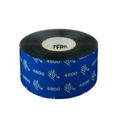 Zebra 4800 Pack de 12 Cintas de Transferencia Termica Original Negro - Resina - Ancho 40mm, Longitud 450m