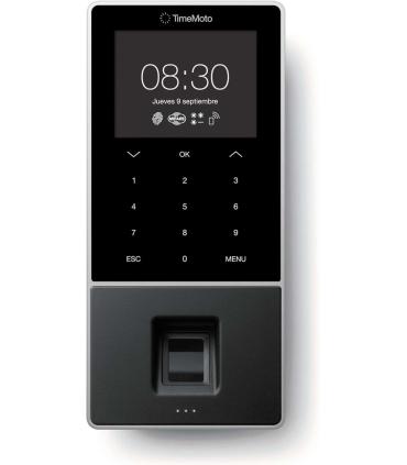 Timemoto TM-828 SC Terminal de Fichar - Lector de Huella de 500 PPP - RFID/Llavero RFID - Pin - Tarjetas Inteligentes - Gestion.