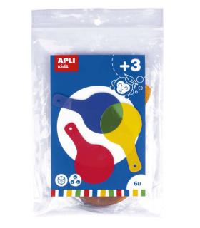 Apli Paletas Translucidas para Mezcla de Colores - Tamaño 80x140mm - Ideal para Escuelas y Talleres Infantiles - Colores Surtido