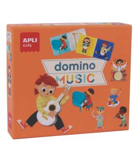 Apli Domino Music de la Coleccion Expressions - 28 Piezas Tematicas de Musica - Facil Manejo para Niños - Carton de 2mm con Acab