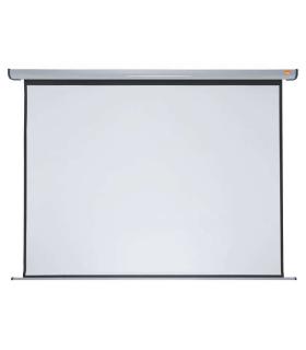 Nobo Pantalla de Proyeccion Electrica para Pared 2400 × 1800mm - Montaje en Pared - Control Remoto - Superficie Blanca Mate - Co
