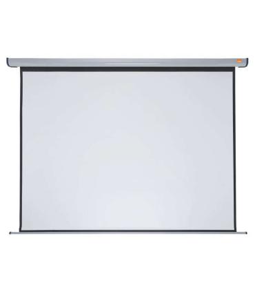 Nobo Pantalla de Proyeccion Electrica para Pared 2400 × 1800mm - Montaje en Pared - Control Remoto - Superficie Blanca Mate - Co