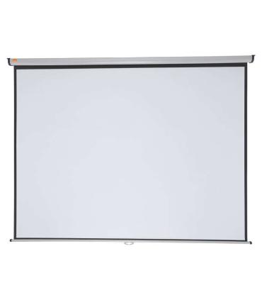 Nobo Pantalla Proyeccion Pared 2400x1813mm Blanca Mate 4:3 - Montaje en Pared o Techo - Carcasa Protectora - Alta Calidad de Pro