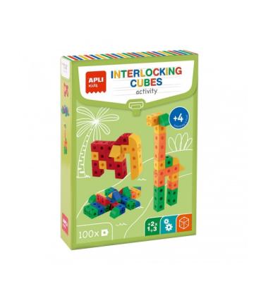 Apli Set Educativo de Construccion - 100 Piezas - Fomenta la Psicomotricidad Fina - Mejora la Coordinacion Mano-Ojo - Desarrolla