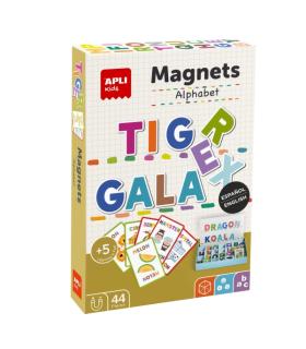 Apli Juego Magnetico El Abecedario - Introduccion a la Escritura - Incluye 44 Imanes de Letras y 15 Fichas con Ejemplos