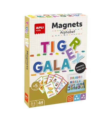 Apli Juego Magnetico El Abecedario - Introduccion a la Escritura - Incluye 44 Imanes de Letras y 15 Fichas con Ejemplos