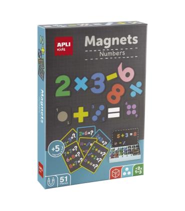 Apli Juego Magnetico de Numeros - Introduccion a las Matematicas - Incluye 51 Imanes de Numeros y Simbolos y 15 Fichas con Ejemp