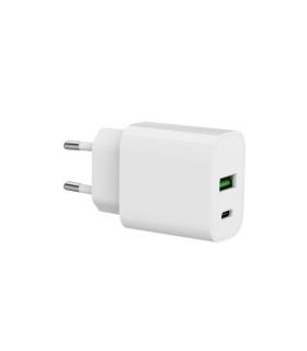 SPC Cargador de Pared USB-C/PD + USB-A 20W - Color Blanco