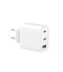 SPC Cargador de Pared 2xUSB-C/PD + USB-A 65W - Color Blanco