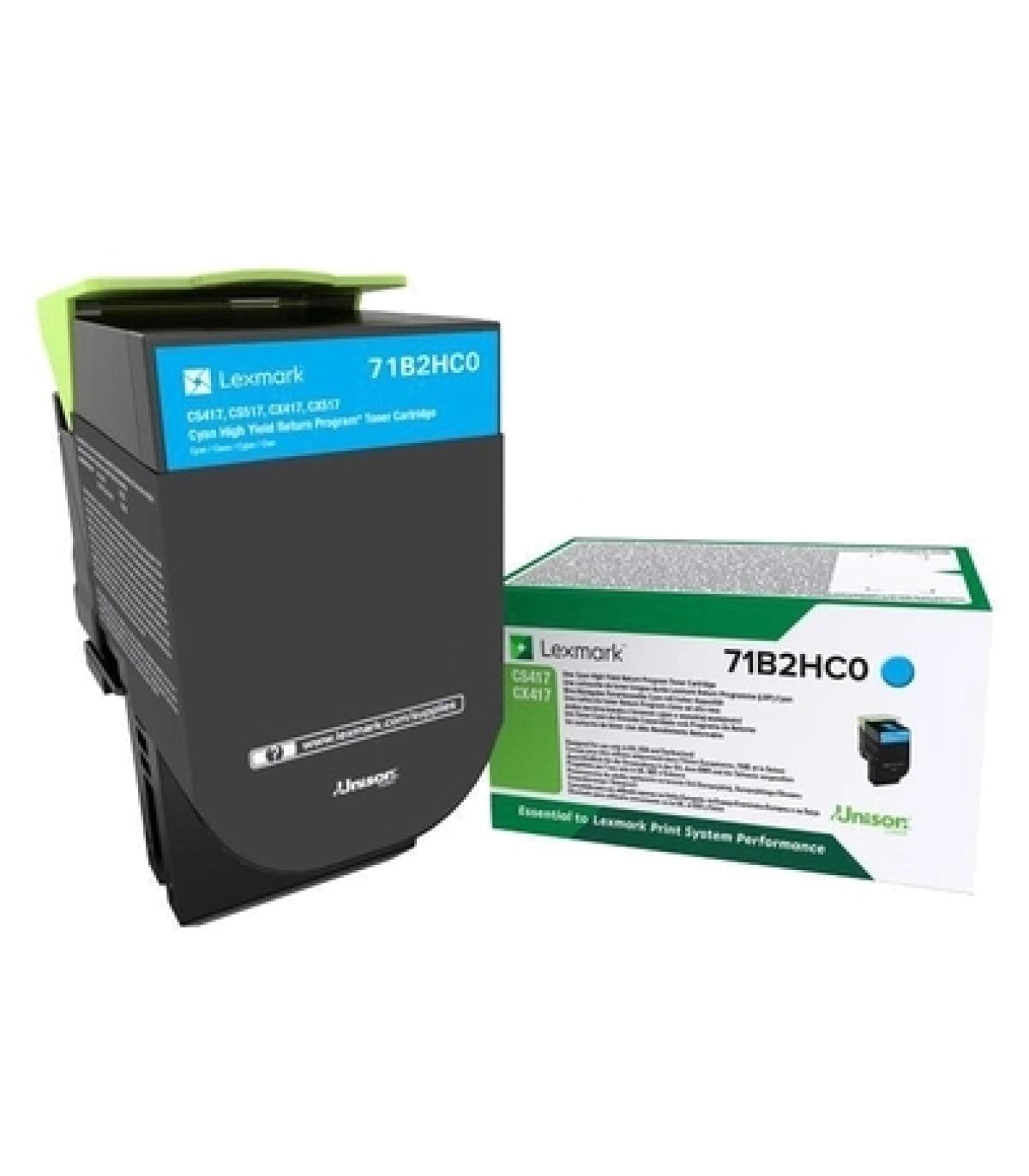 Lexmark CS417/CX417/CS517/CX517 Cyan Cartucho de Toner Original - 71B2HC0/71B0H20