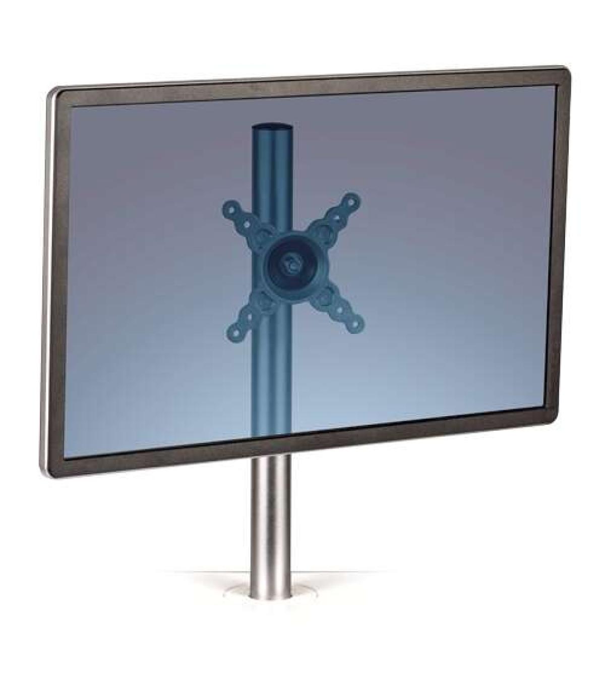 Fellowes Accesorio Brazo Individual para Estación de Trabajo Lotus - Ajustable en Altura - Hasta 27 Pulgadas y 7kg - Color Plata