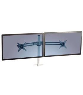 Fellowes Accesorio Brazo Doble para Estación de Trabajo Lotus - Ajustable en Altura - Hasta 26 Pulgadas y 5.8kg - Color Plata