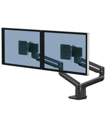 Fellowes Tallo Brazo para Monitor Doble - Brazo giratorio de 270º - Sistema con Muelle de Gas - Hasta 9kg - Color Negro