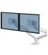 Fellowes Tallo Brazo para Monitor Doble - Brazo giratorio de 270º - Sistema con Muelle de Gas - Hasta 9kg - Color Blanco