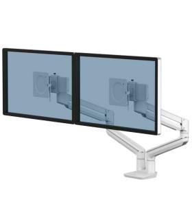 Fellowes Tallo Brazo para Monitor Doble - Brazo giratorio de 270º - Sistema con Muelle de Gas - Hasta 9kg - Color Blanco