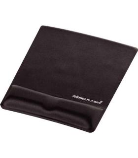 Fellowes Alfombrilla con Reposamuñecas de Espuma Canal Ergonomico - Diseñador para Evitar Dolor de Muñeca - Color Negro