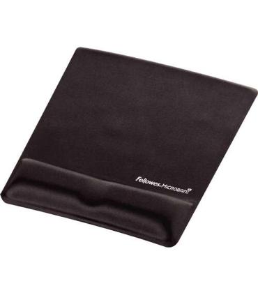 Fellowes Alfombrilla con Reposamuñecas de Espuma Canal Ergonomico - Diseñador para Evitar Dolor de Muñeca - Color Negro