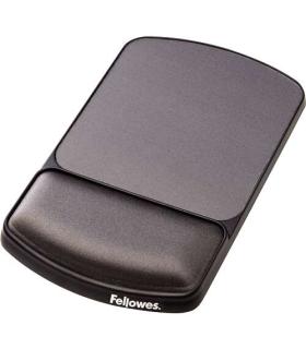 Fellowes Alfombrilla Premiun con Reposamuñecas Ajustable Gel - Angulo y Altura Ajustable - Superficie de Poliester - Color Negro