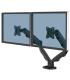 Fellowes Eppa Brazo para Monitor Doble - Hasta 39" y 8kg - Ajustable con Muelle de Gas - Sistema de Gestion de Cables - Color Ne