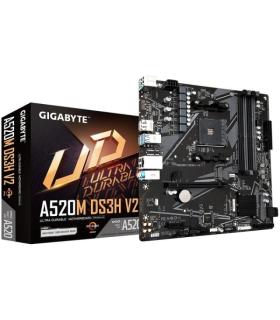 Gigabyte A520M DS3H V2 Placa Base AMD AM4 4xDDR4 - M.2, SATA, PCIe3.0 - HDMI, DisplayPort, DVI, RJ-45, USB 3.2 - MicroATX